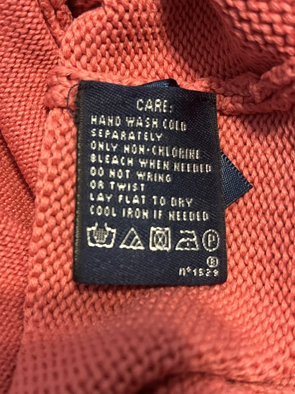 Ralph Lauren Sport Coral/Pink/Salmon Full Zip-Up Knit Cardigan Sweater Sz M - Picture 4 of 5